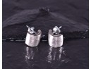 Grosse gebürstete Silberohrstecker