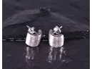 Grosse gebürstete Silberohrstecker