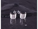 Grosse gebürstete Silberohrstecker