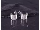 Grosse gebürstete Silberohrstecker