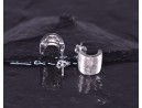 Grosse gebürstete Silberohrstecker