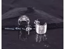 Grosse gebürstete Silberohrstecker