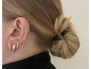 Langkettige Silberohrhänger mit kleinem und grossem Clipverschluss
