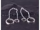 Langkettige Silberohrhänger mit kleinem und grossem Clipverschluss