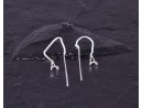 Langkettige Silberohrhänger mit Kreis und Stab
