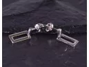 Moderne Silberohrstecker mit Rechteck