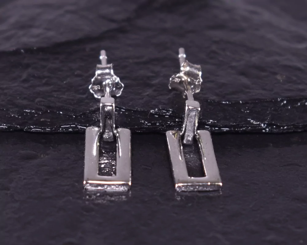 Moderne Silberohrstecker mit Rechteck