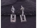 Moderne Silberohrstecker mit Rechteck