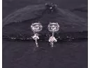 Quadratische Silberohrstecker mit Zirkonsteinen