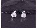 Quadratische Silberohrstecker mit Zirkonsteinen