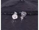 Quadratische Silberohrstecker mit Zirkonsteinen
