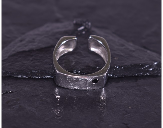 Quadratischer Silberring offen