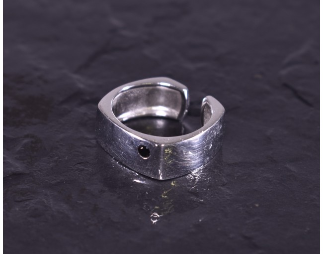 Quadratischer Silberring offen