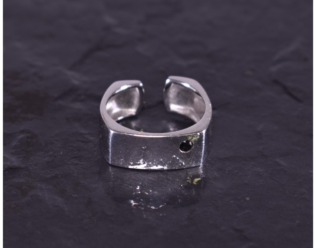 Quadratischer Silberring offen