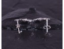 Rautenähnliche Silberohrstecker mit welligem Design
