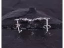 Rautenähnliche Silberohrstecker mit welligem Design