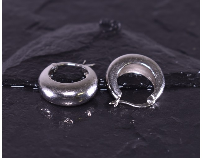 Runde breite Silberohrringe