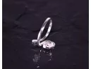 Schwungvoller Silberring mit Blumen Detail