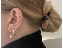 Silberohrhänger gedreht mit Perle