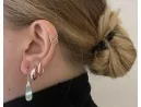 Silberohrhänger mit grünem Opal in Tropfenform