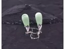 Silberohrhänger mit grünem Opal in Tropfenform