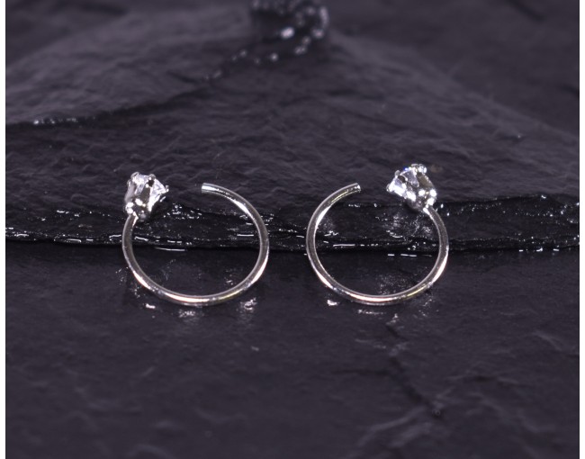 Silberohrring mit Zirkonstein