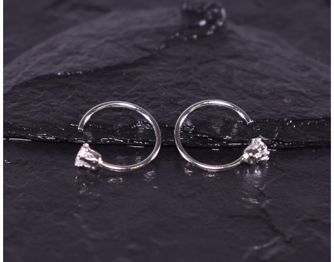 Silberohrring mit Zirkonstein