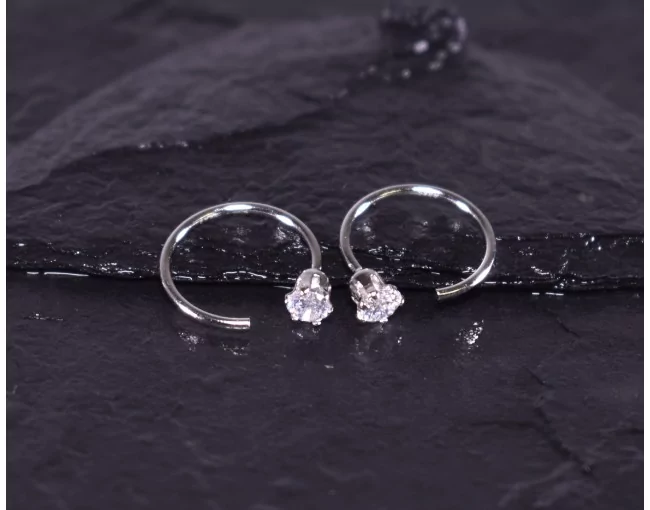 Silberohrring mit Zirkonstein