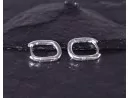 Silberohrringe geometrisch oval