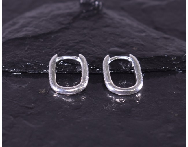 Silberohrringe geometrisch oval