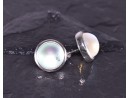 Silberohrstecker mit feingeschliffenem rundem Glas