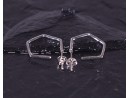 Silberohrstecker mit geometrischer Sternform