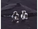 Silberohrstecker mit grossem Blattmotiv
