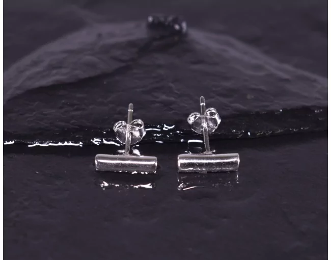 Silberohrstecker mit Quaderform