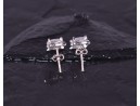 Silberohrstecker mit rechteckigem Zirkon