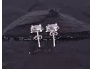 Silberohrstecker mit rechteckigem Zirkon