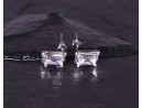 Silberohrstecker mit rechteckigem Zirkon