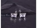 Silberohrstecker mit rechteckigem Zirkon
