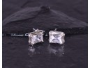 Silberohrstecker mit rechteckigem Zirkon