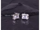 Silberohrstecker mit rechteckigem Zirkon