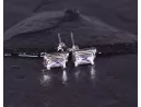 Silberohrstecker mit rechteckigem Zirkon