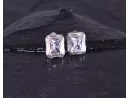 Silberohrstecker mit rechteckigem Zirkon