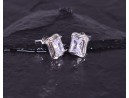 Silberohrstecker mit rechteckigem Zirkon