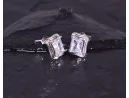 Silberohrstecker mit rechteckigem Zirkon