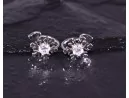Silberohrstecker mit Schneeflocke und Strassstein