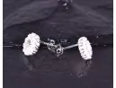 Silberohrstecker mit zahlreichen Strasssteinen
