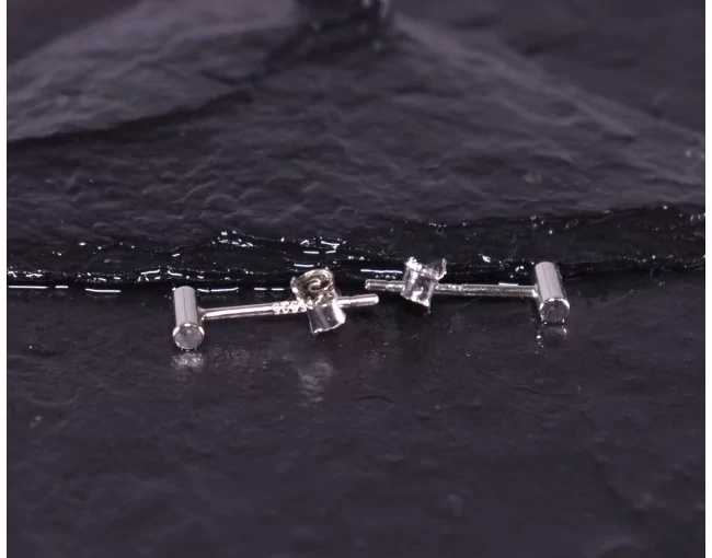 Silberohrstecker mit Zylinderform