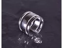 Silberring mit drei Ebenen offen