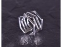 Silberring mit drei geometrisch angeordneten Schichten