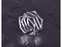 Silberring mit drei geometrisch angeordneten Schichten